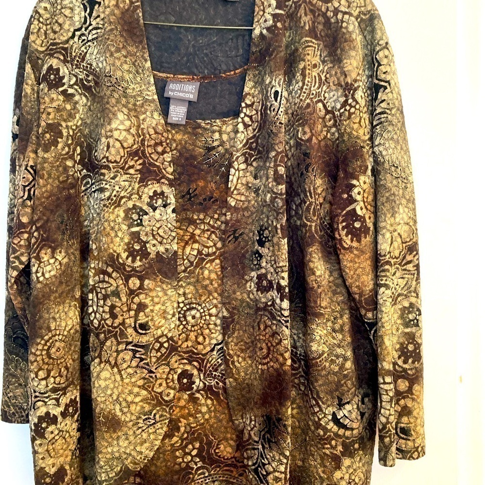Chico’s women’s 2 piece jacket and tank top Sz 3